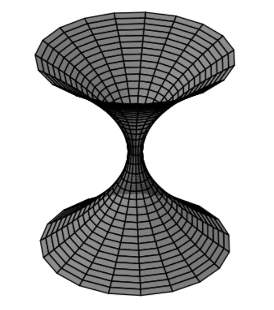 Embedding diagram of a wormhole throat connecting two flat regions of space